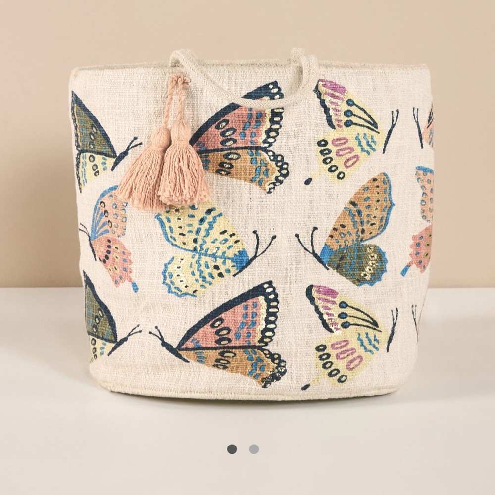 Anthropologie Butterfly Print Basket